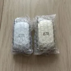 ガチャガチャ ガラケー マスコット シャンパンゴールド、シルバー セット