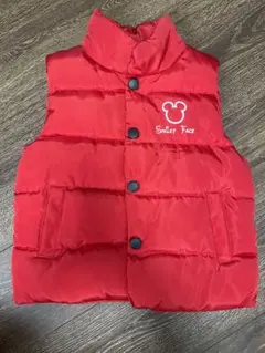 赤いミッキー 風ダウンベスト 100cm