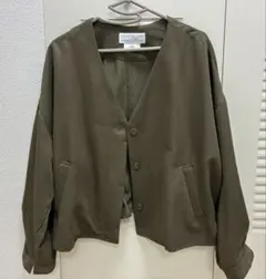 CIAOPANIC TYPY ノーカラーブルゾン カーキ