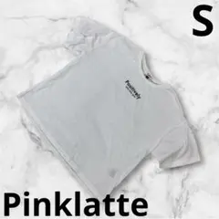 『Pinklatte』Tシャツ　半袖　シンプル　デザイン　ガーリー　ホワイト　S