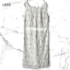 アリスバーリー Aylesbury ノースリーブワンピース シフォン 花柄 刺繍