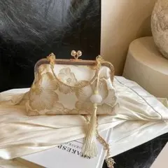 パーティーバッグ 結婚式 クラッチバッグ がま口 刺繍 フォーマル 上品 二次会