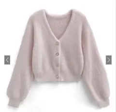 グレイル　grl パールボタンシャギーニットカーディガン[pm542]ピンク