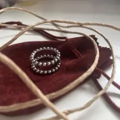 ボールリング2連 SV925 刻印あり ヴィンテージ