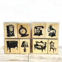 ラバースタンプ アンティークインテリア4点セット