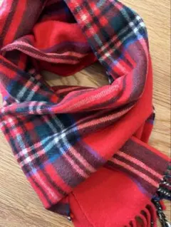 GLEN NEVIS 赤 チェック柄 マフラー スコットランド製