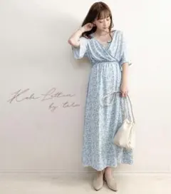 カシュクールワンピ 羽織 2way 神戸レタス 小花柄