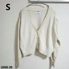 OLD NAVY【S】カーディガン Vネック パフスリーブ 無地 白 ウールのサムネイル