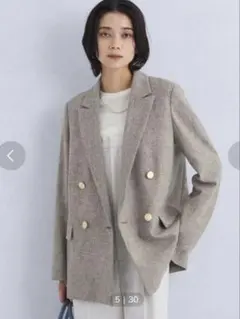 【美品】green label relaxingメランジツイルダブルジャケット