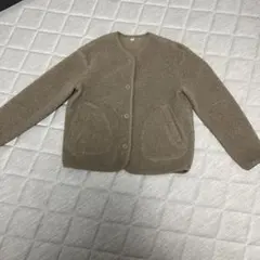 ユニクロ　ベージュ ボアジャケット フリースジャケット