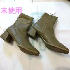 レトロガール　新品未使用オリーブグリーン ジッパーブーツ 7cmヒール　Мサイズのサムネイル