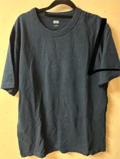 ユニクロUNIQLO U　クルーネックT（半袖）　ネイビー Ｌシンプル 定番 綿