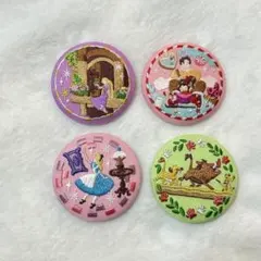 ディズニー 刺繍缶バッジ 4個セット