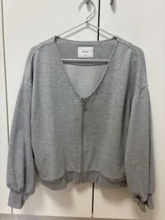 Discoat グレー スウェットカーディガン