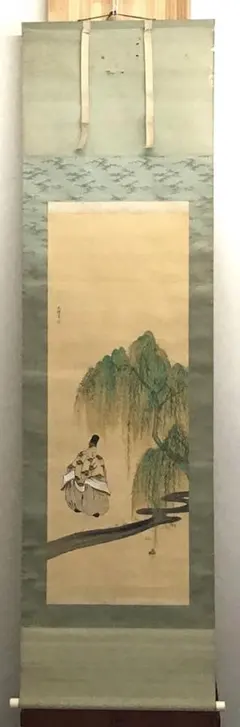 大野静方 美人画 『納涼図』( 掛軸 日本画 鏑木清方 浮世絵 水野年方