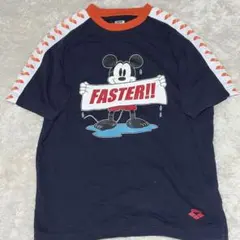 アリーナ 【S】 Tシャツ クルーネック プリント 紺 綿 スポーツ お出かけのサムネイル