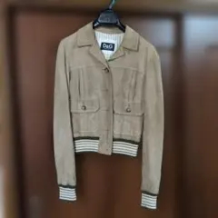 D&G ベージュ スエード（山羊） クロップドジャケット