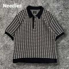 Needles ポロシャツ　ニードルス　和紙　刺繍　千鳥柄　即完売　美品　Mのサムネイル