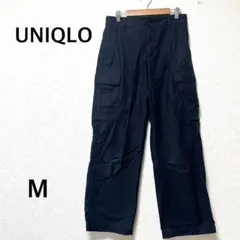 ユニクロ ワークパンツ　カーゴパンツ　ロング　コットン　綿　ネイビー　メンズ　M