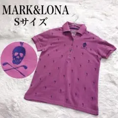 MARK&LONA マークアンドロナ 全面スカル刺繍 ポロシャツ シャツ ピンクのサムネイル