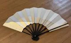 호센도 미마이 팬, 긴지, 미즈류, 블랙 페인티드 본, 9인치, 5분, 약 29cm, 박스 포함