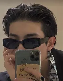 スクエア サングラス ブラック