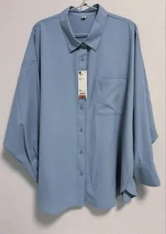 【新品】GU ドルマンスリーブシャツ ブルー 3XL