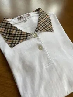 DAKSホワイト 長袖 シャツ M Check Collar