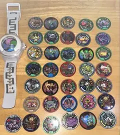 初代 DX妖怪ウォッチ 妖怪メダル36枚セット 非売品 シール付き