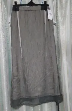 ヤマダヤ　RADIATE 透け感 カーキシフォン風 ロングスカート