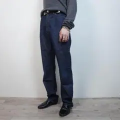 EDWIN 403 デニムテーパードパンツ ジーンズ ルーズ 濃紺/HW309