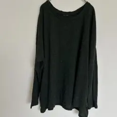 ブラック　ダークグレー オーバーサイズ ニット 長袖　プルオーバー　おしゃれ