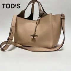 極美品○ トッズ ショルダーバッグ チェーン タイムレス Tロゴ ピンク 