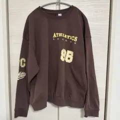 H＆M DIVIDED 茶色 ブラウン ロゴ スウェット トレーナー 長袖 S