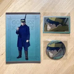 【ゴールデンカムイ】月島軍曹　ポストカード＆イラストカード＆ホログラム缶バッジ