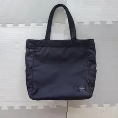 極美品 ポーター タイム トートバッグ 肩掛け ネイビー 655-17874