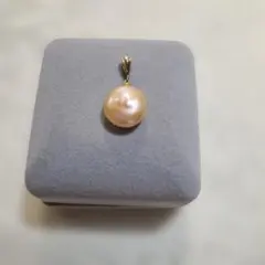 オレンジ色のコイン淡水パール ペンダントトップ