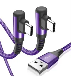 USB Type C ケーブル L字【2本セット 1m】USB-C