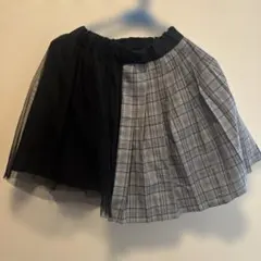 ブラック/チェック柄 スカート 150cm