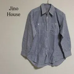 Jino House 長袖シャツ ストライプ 綿100 M トップス フォーマルのサムネイル