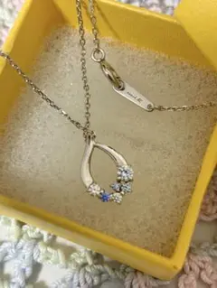 4℃ シルバーネックレス ブルー