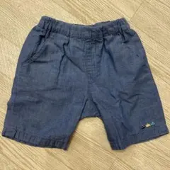 【美品✨】ファミリア　ダークブルー 車刺繍 パンツ　80cm