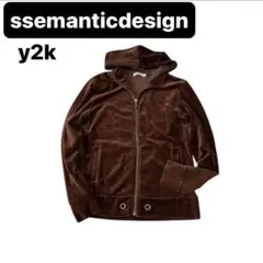 y2k 00 ssemanticdesign velour zip hoodieのサムネイル