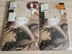 GUNZE Tuché デザイン ストッキング M-L トゥシェ グンゼ 2足