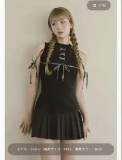 ドッキングレースアップミニワンピース