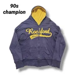 ヤ*ン様 90s Champion チャンピオン ジップパーカー パープル アメ