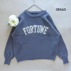 オファロ OFALO ロゴ ニット セーター M ブルー 青 カジュアル