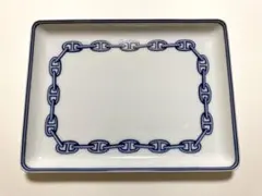 エルメス　シェーヌダンクル　スクエアプレートHERMES陶器トレイ　ブランド食器