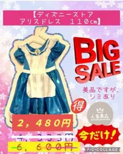 フォロー割込【ディズニーストア】アリス 110 ドレス キッズ コスプレ シミ有のサムネイル