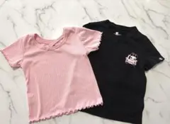 100HIPANDA キッズ Tシャツ&110ピンクTシャツ2枚セットのサムネイル